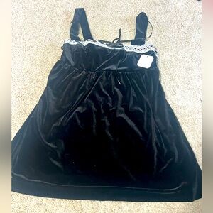 Altard state black mini velvet coquette dress